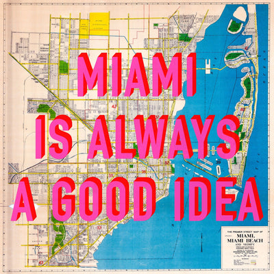 Miami Retro Pop Art Map Print (Square)