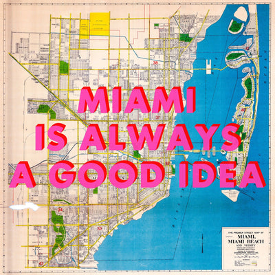 Miami Retro Pop Art Map Print (Square)