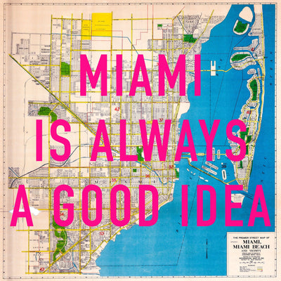Miami Retro Pop Art Map Print (Square)