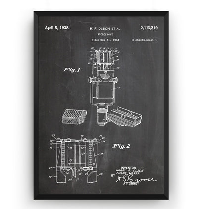 Microphone 1938 Patent Print - Magic Posters