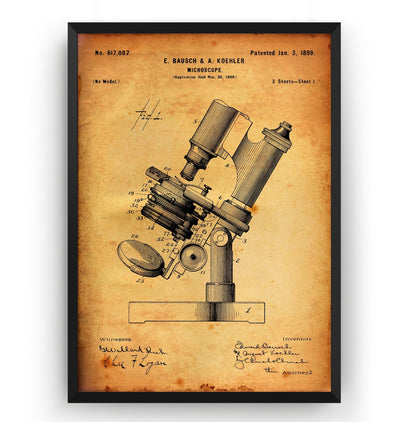 Microscope 1899 Patent Print - Magic Posters
