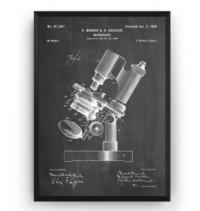 Microscope 1899 Patent Print - Magic Posters