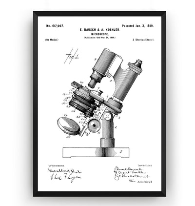 Microscope 1899 Patent Print - Magic Posters