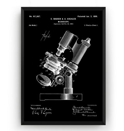 Microscope 1899 Patent Print - Magic Posters