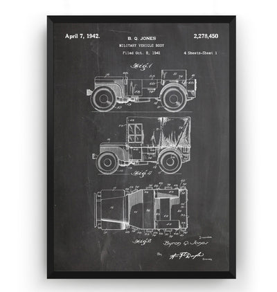 Military Vehicle Body 1942 Patent Print - Magic Posters