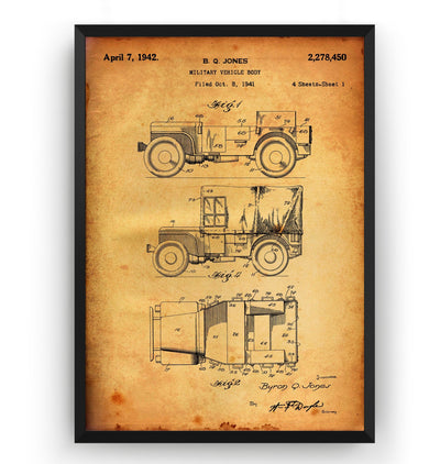 Military Vehicle Body 1942 Patent Print - Magic Posters