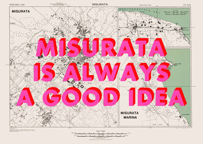 Misurata Retro Pop Art Map Print (landscape) - Magic Posters