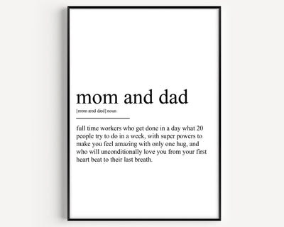 Mom And Dad Definition Print - Magic Posters