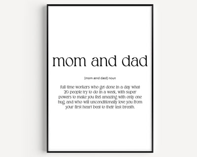 Mom And Dad Definition Print - Magic Posters