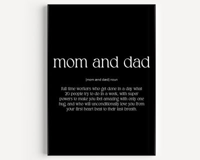 Mom And Dad Definition Print - Magic Posters