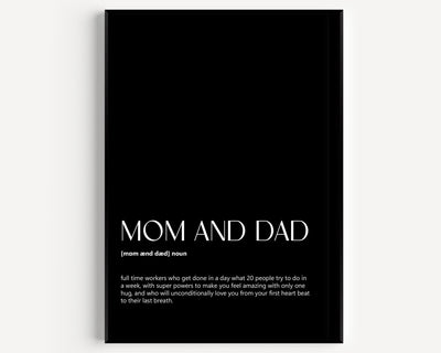 Mom And Dad Definition Print - Magic Posters