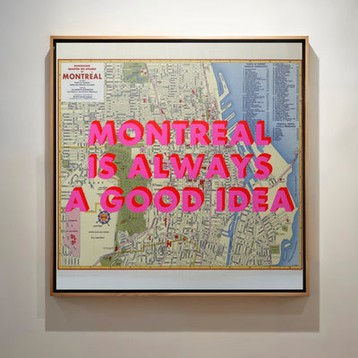 Montreal Retro Pop Art Map Print (Square) - Magic Posters