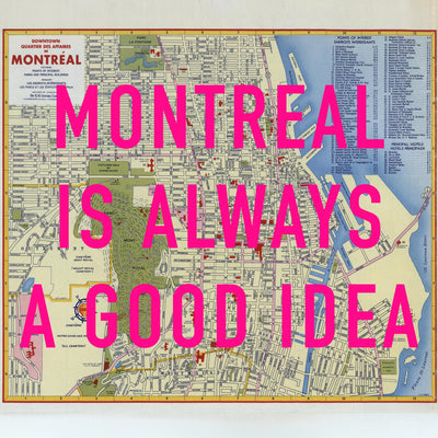 Montreal Retro Pop Art Map Print (Square)