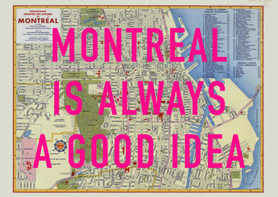 Montreal Retro Pop Art Map Print (landscape) - Magic Posters