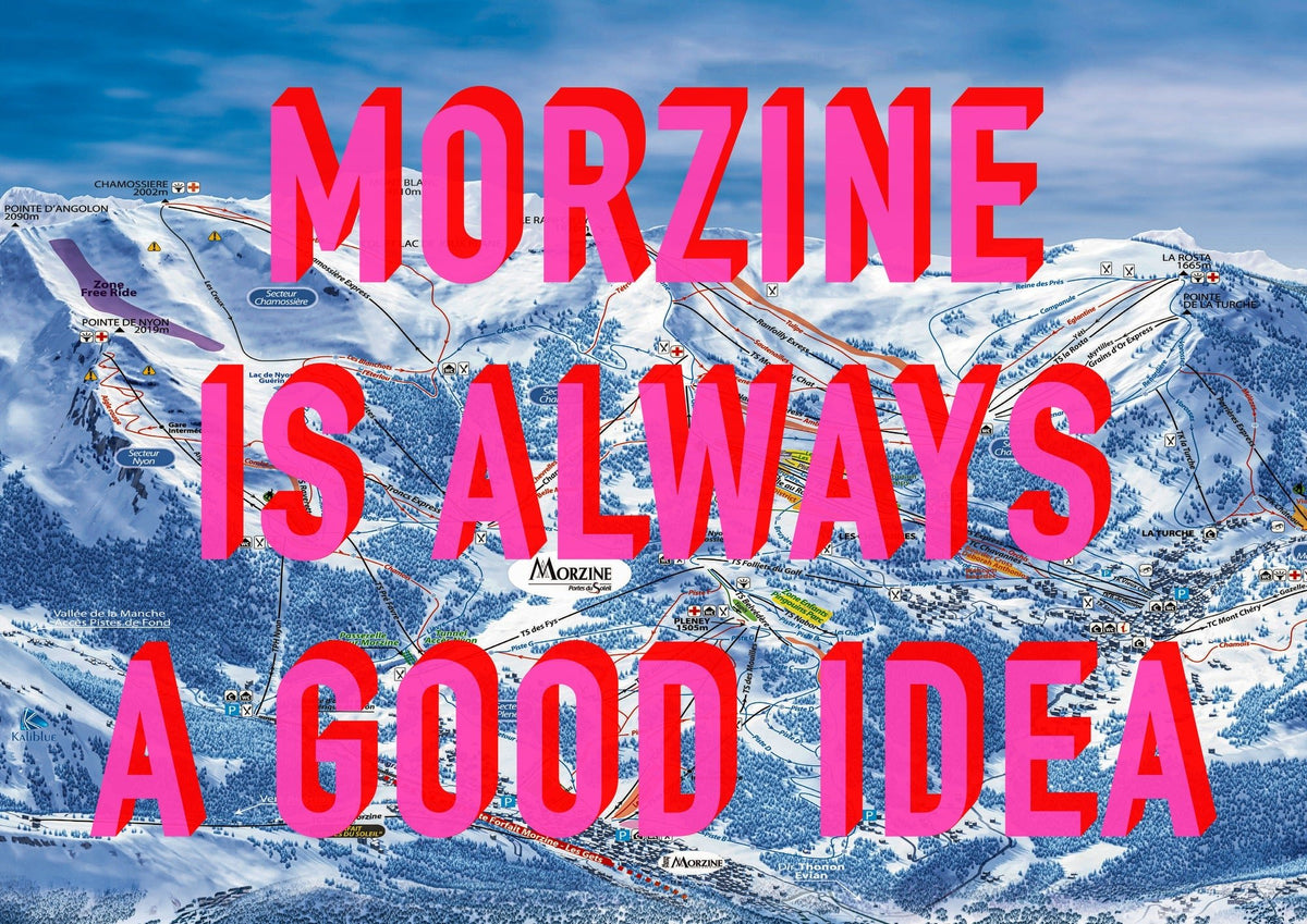 Morzine Retro Pop Art Map Print (Landscape)