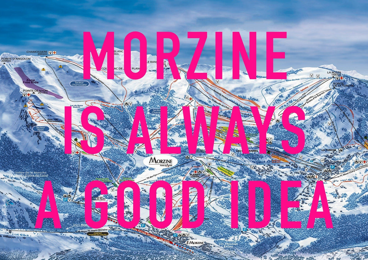 Morzine Retro Pop Art Map Print (Landscape)