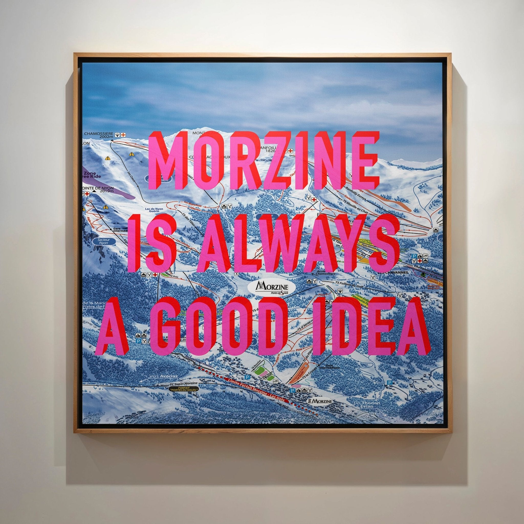 Morzine Retro Pop Art Ski Map Print (Square) - Magic Posters