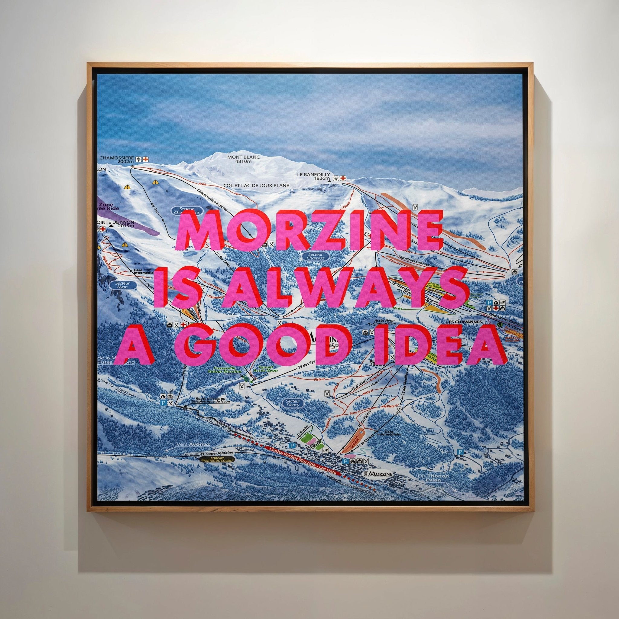 Morzine Retro Pop Art Ski Map Print (Square) - Magic Posters