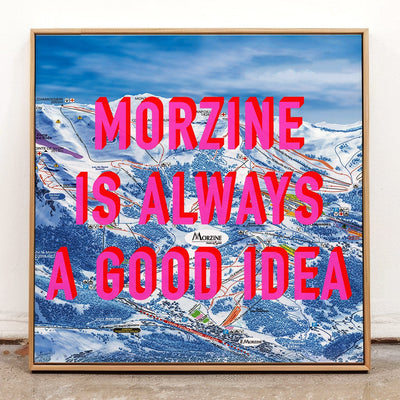 Morzine Retro Pop Art Ski Map Print (Square) - Magic Posters