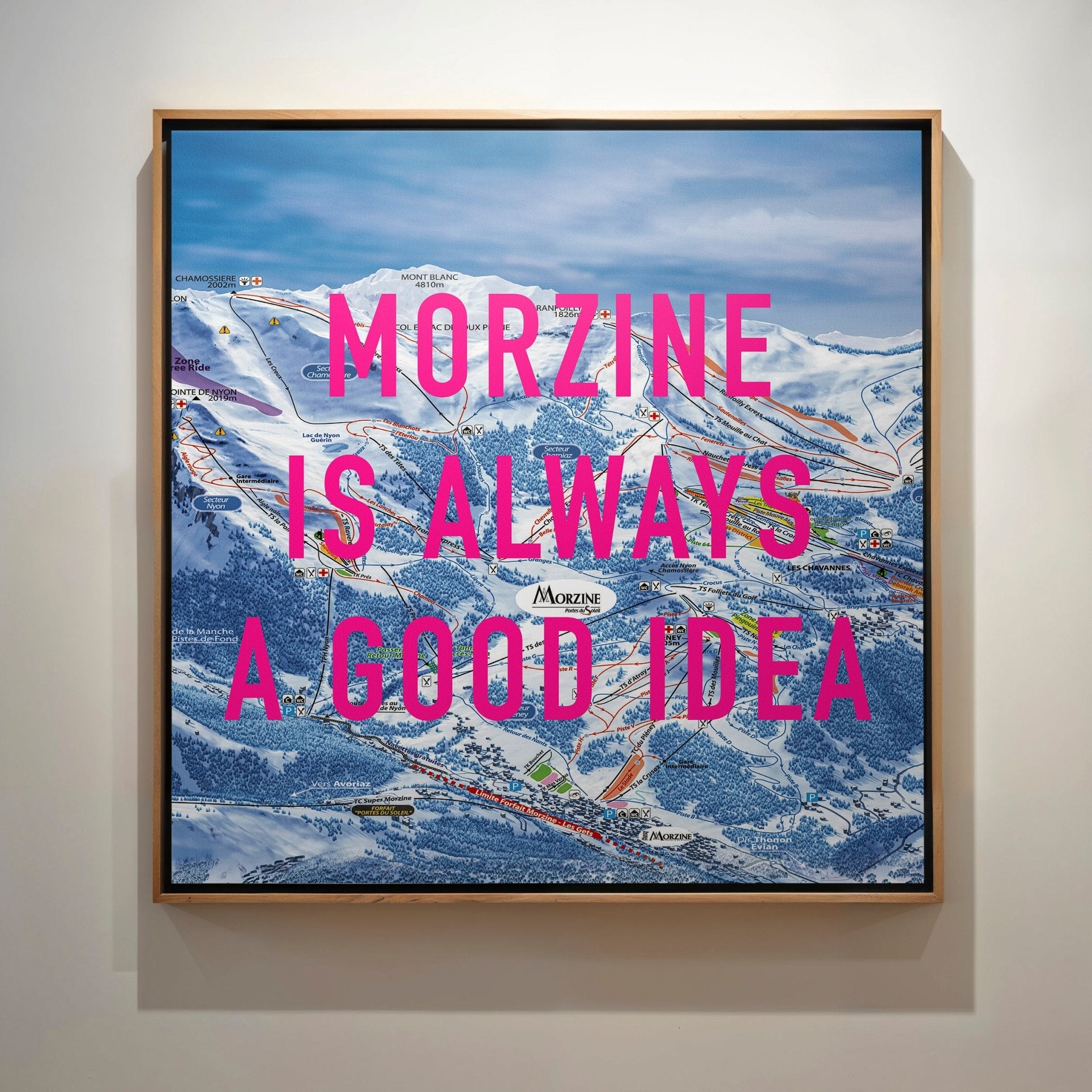Morzine Retro Pop Art Ski Map Print (Square) - Magic Posters