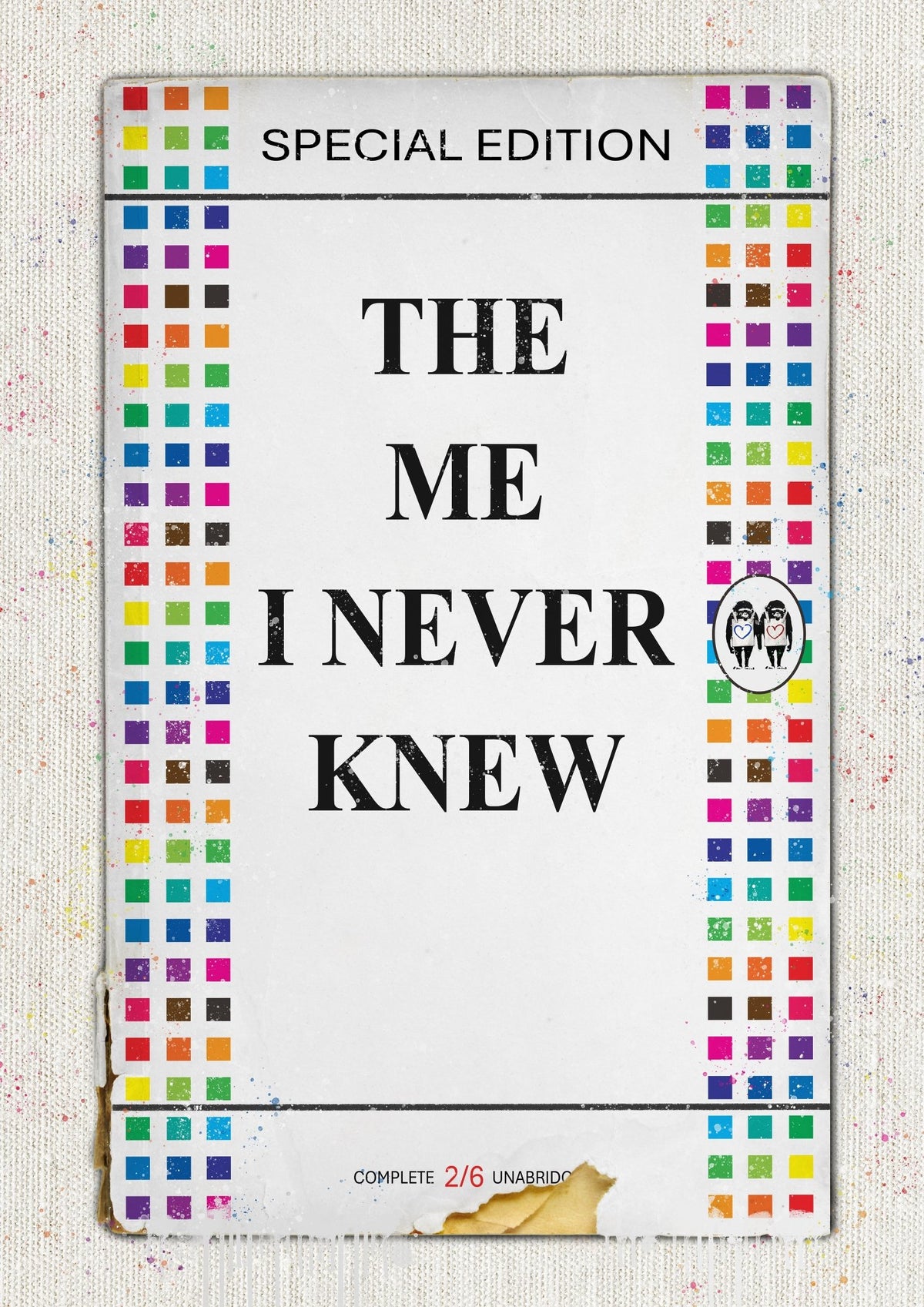 Personalised Multi Colour Squares Book Cover Art Print