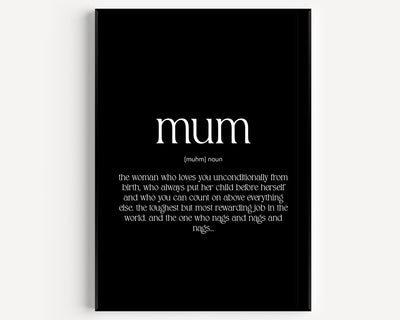Mum Definition Print - Version 2 - Magic Posters