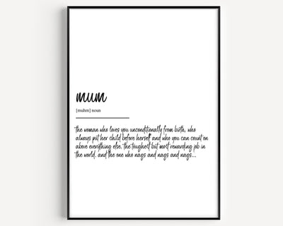 Mum Definition Print - Version 2 - Magic Posters