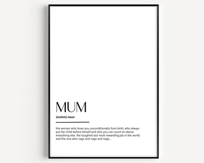 Mum Definition Print - Version 2 - Magic Posters