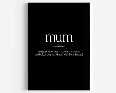 Mum Definition Print - Version 3 - Magic Posters