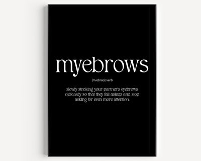 Myebrows Definition Print - Magic Posters