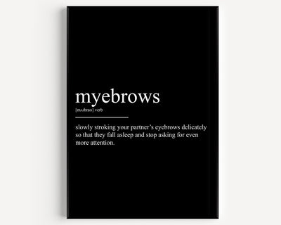 Myebrows Definition Print - Magic Posters