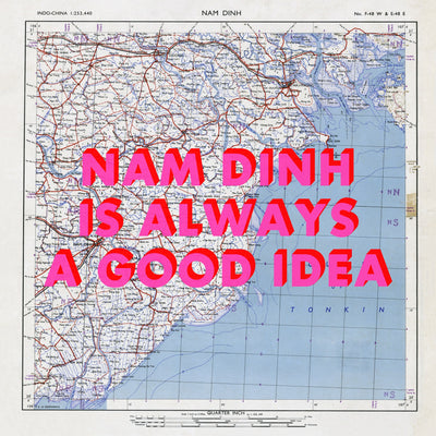 Nam Dinh Retro Pop Art Map Print (square) - Magic Posters