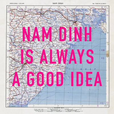 Nam Dinh Retro Pop Art Map Print (square) - Magic Posters