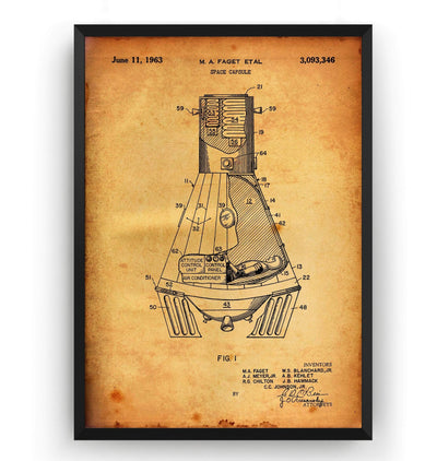 NASA Space Capsule Patent Print - Magic Posters