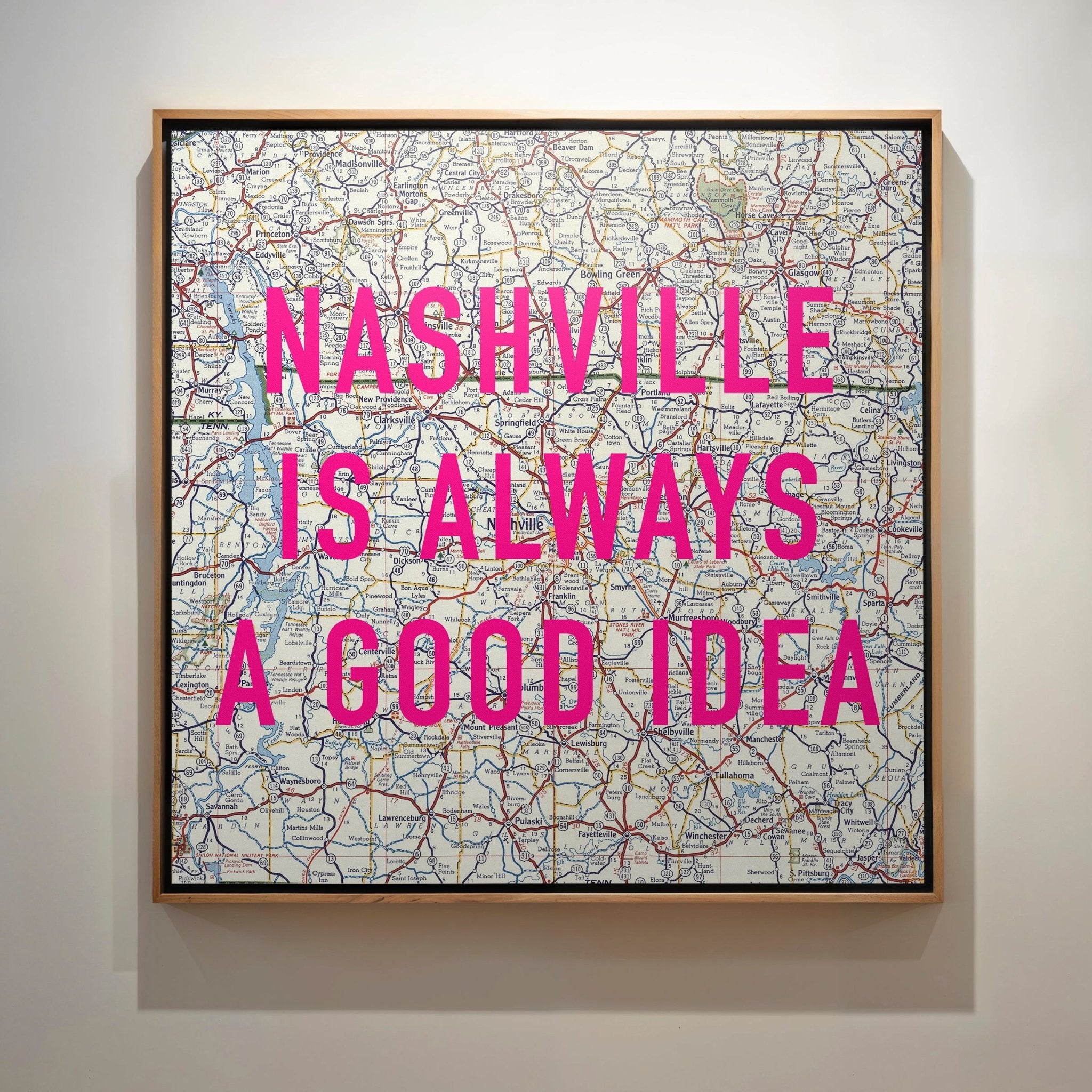 Nashville Retro Pop Art Map Print - Magic Posters