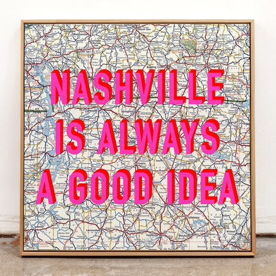 Nashville Retro Pop Art Map Print - Magic Posters
