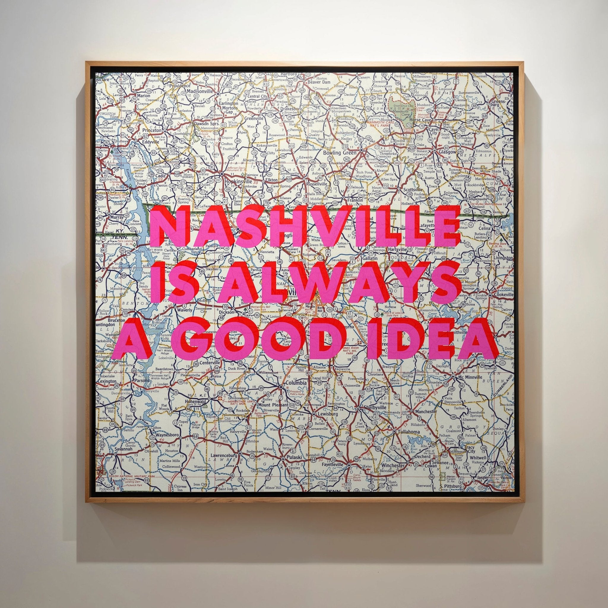 Nashville Retro Pop Art Map Print - Magic Posters