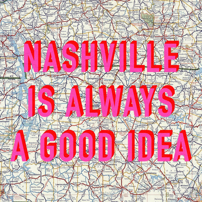 Nashville Retro Pop Art Map Print