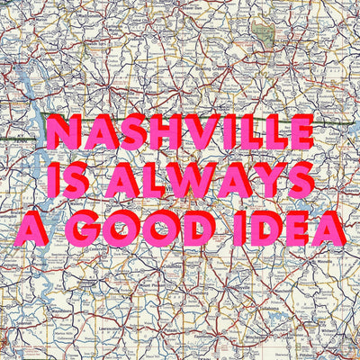 Nashville Retro Pop Art Map Print