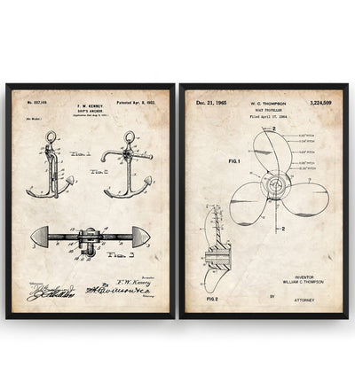 Nautical Set Of 2 Patent Prints - Magic Posters
