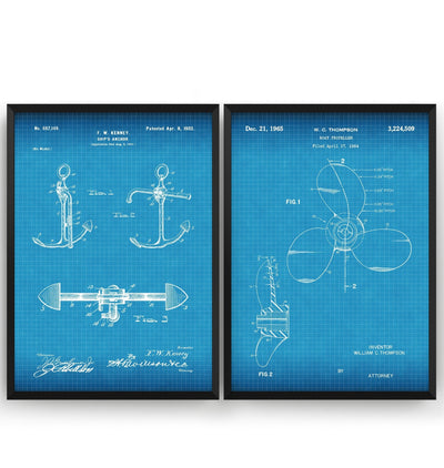 Nautical Set Of 2 Patent Prints - Magic Posters