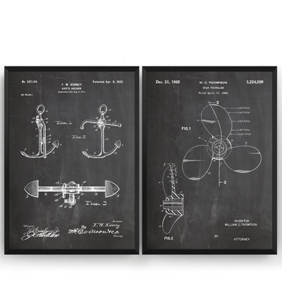 Nautical Set Of 2 Patent Prints - Magic Posters