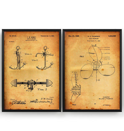 Nautical Set Of 2 Patent Prints - Magic Posters