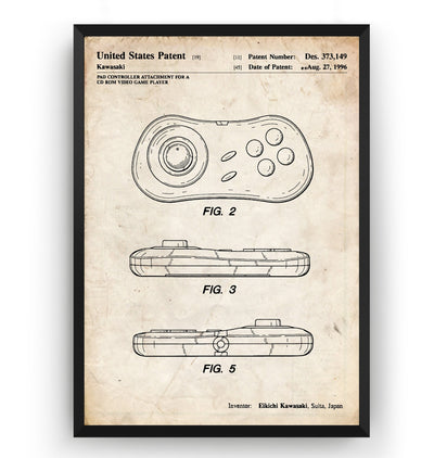 Neo Geo CD Pad Controller 1996 Patent Print - Magic Posters