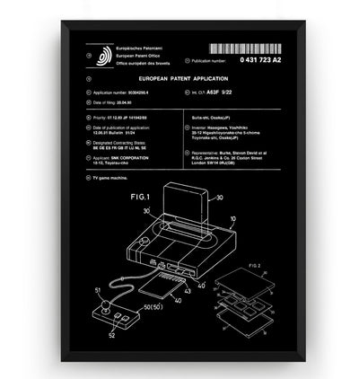 Neo Geo Console 1990 Patent Print - Magic Posters