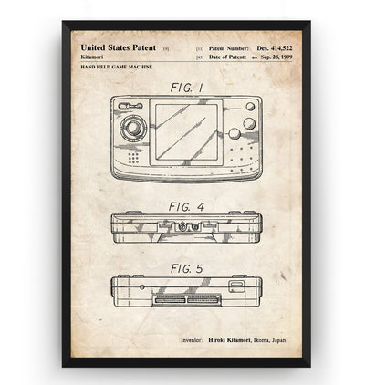 Neo Geo Pocket 1999 Patent Print - Magic Posters