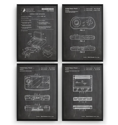 Neo Geo Set Of 4 Patent Prints - Magic Posters