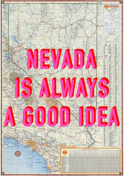 Nevada Retro Pop Art Map Print