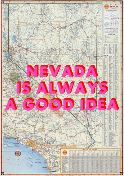 Nevada Retro Pop Art Map Print