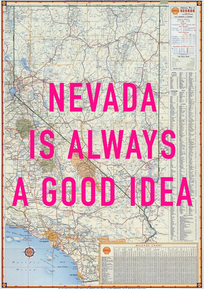 Nevada Retro Pop Art Map Print